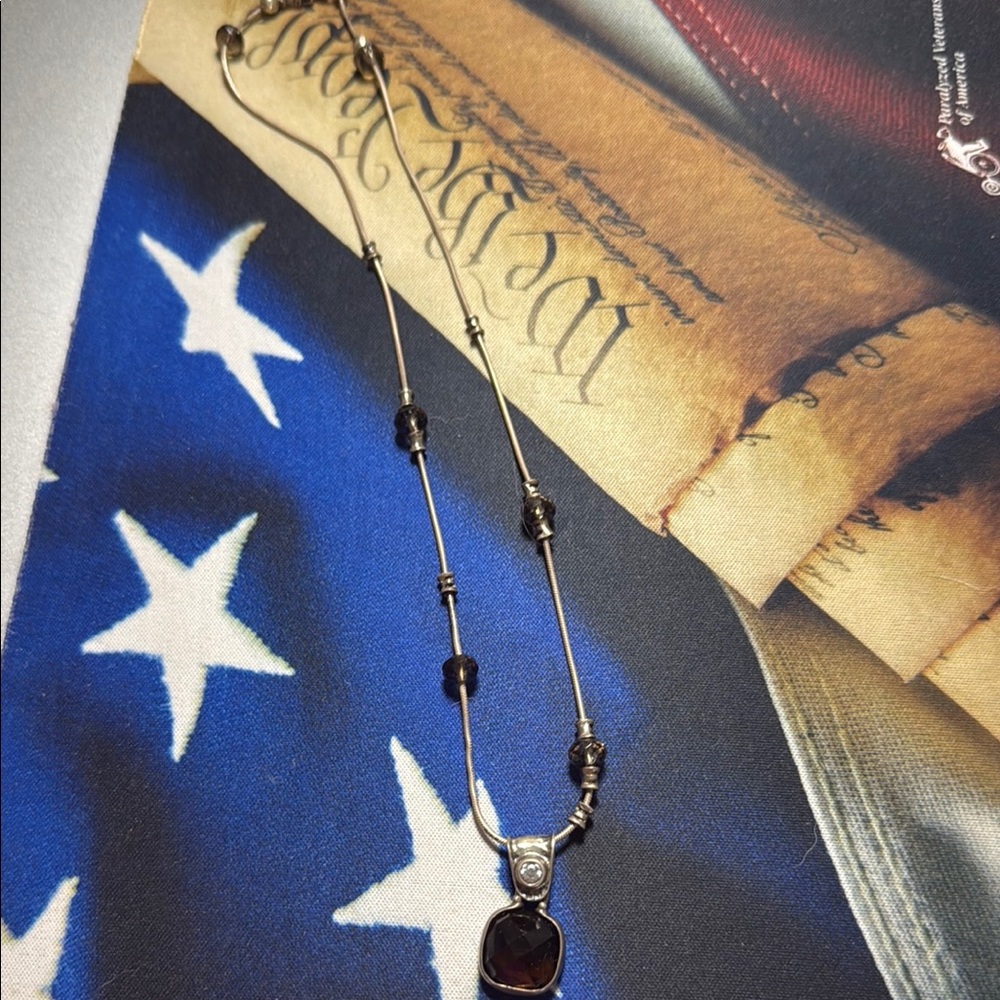 Silpada Smokey Quartz Necklace 16”